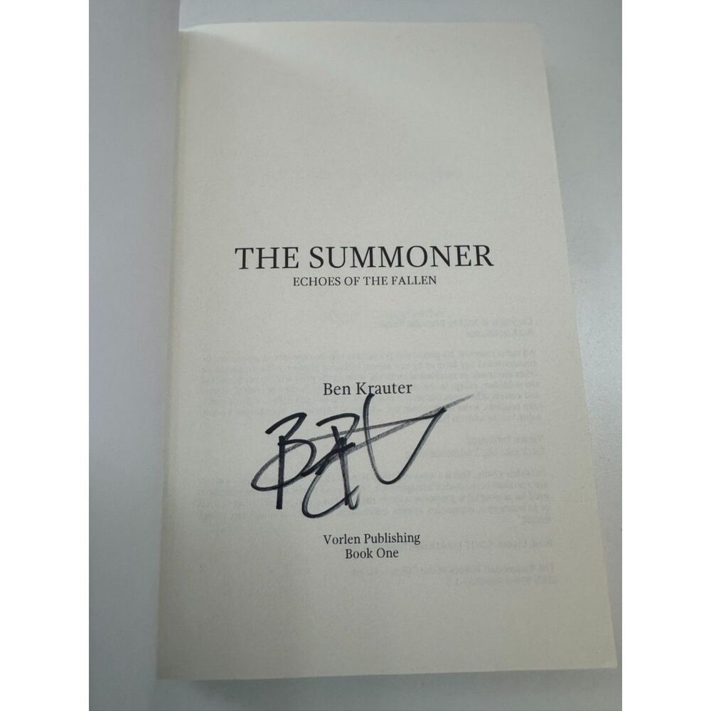 NEW First Ed. Signed The Summoner Echoes of the Fallen by Ben Krauter Book One